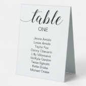 Plaque De Table Élégant Mariage de script noir (Verso)