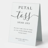 Plaque De Table Élégant Mariage de script toss de pétale (Recto)