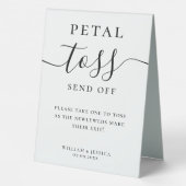 Plaque De Table Élégant Mariage de script toss de pétale (Verso)