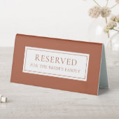 Plaque De Table Élégant Mariage en terre cuite moderne Réservé (En SItu (Tableau))