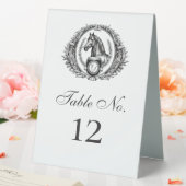 Plaque De Table Élégant Mariage équestre de monogramme de crête (In SItu (Mariage))