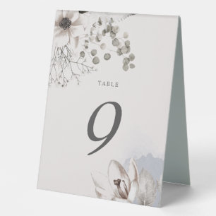 Plaque De Table élégant mariage floral argenté