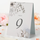 Plaque De Table élégant mariage floral argenté (In SItu (Mariage))