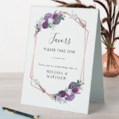 Plaque De Table Élégant Mariage floral violet (En SItu (Tableau))