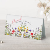 Plaque De Table Élégant Mariage Floral Wild Blooming Réservé (En SItu (Tableau))