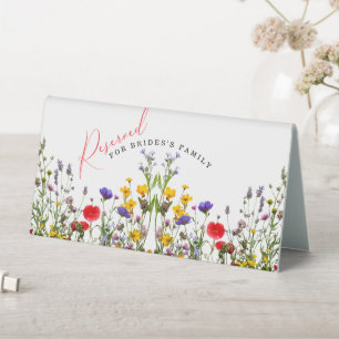 Plaque De Table Élégant Mariage Floral Wild Blooming Réservé
