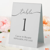 Plaque De Table Élégant Mariage gris classique Numéro de table (In SItu (Mariage))