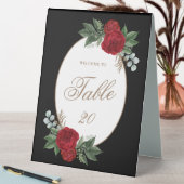 Plaque De Table Élégant Mariage noir et blanc Numéro de table (En SItu (Tableau))