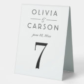 Plaque De Table Élégant Mariage noir Numéro de tableau (Recto)