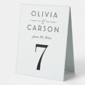 Plaque De Table Élégant Mariage noir Numéro de tableau (Verso)