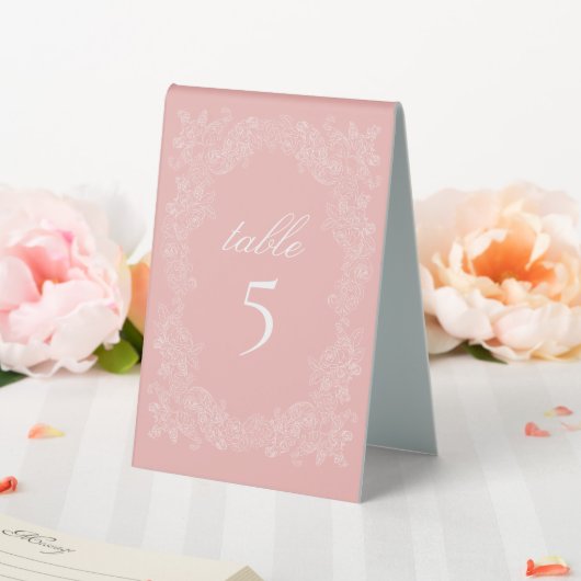 Plaque De Table Élégant Mariage rose-blanc baroque (In SItu (Mariage))