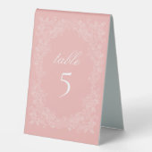 Plaque De Table Élégant Mariage rose-blanc baroque (Recto)