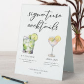 Plaque De Table Elégant Mariage Signature Cocktails Menu (En SItu (Tableau))