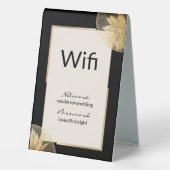 Plaque De Table Elégant Mariage Wifi Détails Black Gold (Verso)