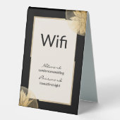 Plaque De Table Elégant Mariage Wifi Détails Black Gold (Recto)