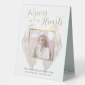 Plaque De Table Elégant Mémorial pour toujours dans nos coeurs Pho (Recto)