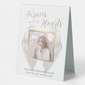 Plaque De Table Elégant Mémorial pour toujours dans nos coeurs Pho (Verso)