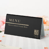 Plaque De Table Élégant Menu Noir et Or Scan pour Commander Code Q (In SItu (Mariage))