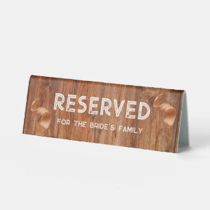 Plaque De Table Élégant Minimaliste Bois Mariage Rustique Réservé