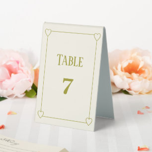 Plaque De Table Élégant minimaliste crémeux blanc Mariage d'or