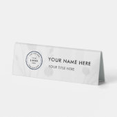 Plaque De Table Elegant modern small business  Logo Table Tent (Verso)