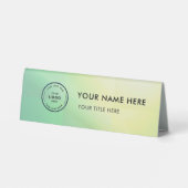 Plaque De Table Elegant Modern Small Business  Logo Table Tent  (Verso)