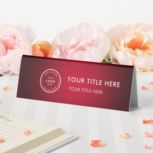 Plaque De Table Elegant Modern Small Business  Logo Table Tent  (In SItu (Mariage))