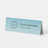 Plaque De Table Elegant Modern Small Business  Logo Table Tent  (Verso)