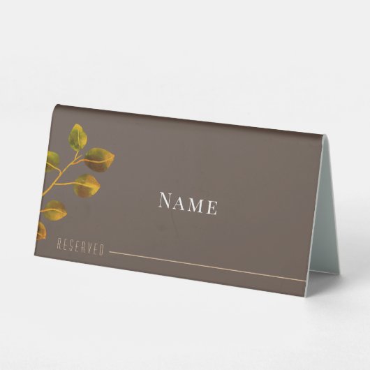 Plaque De Table Élégant Monogramme Rose chic (Verso)