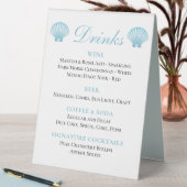 Plaque De Table Elégant Nautical Blue Shell Beach Wedding Bar (En SItu (Tableau))