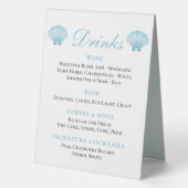 Plaque De Table Elégant Nautical Blue Shell Beach Wedding Bar (Verso)