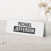 Plaque De Table Élégant noir blanc clair personnalisé (En SItu (Tableau))