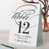 Plaque De Table Élégant noir et blanc Mariage de script de calligr (En SItu (Tableau))