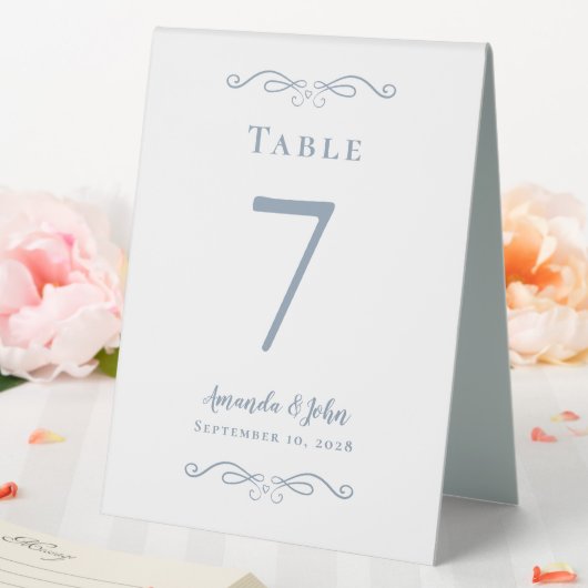 Plaque De Table Élégant Numéro de mariage Calligraphie Chic Dusty (In SItu (Mariage))