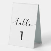 Plaque De Table Élégant numéro de mariage noir et blanc (Verso)