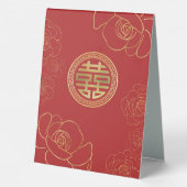 Plaque De Table Élégant or Peony chinois Mariage de table Tente (Verso)