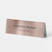 Plaque De Table Élégant Or Rose Affaires Professionnelles (Verso)