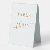 Plaque De Table Élégant or Script Calligraphie Table Tente Signal (Verso)