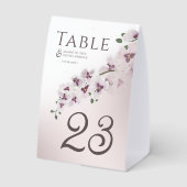 Plaque De Table Elegant Orchid Minimalist Wedding Table Number (Verso)