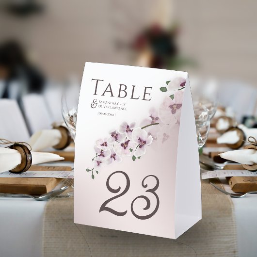 Plaque De Table Elegant Orchid Minimalist Wedding Table Number