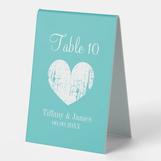 Plaque De Table Elégant panneau de table bleu turquoise pour maria (Recto)