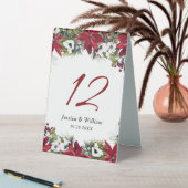 Plaque De Table Élégant panneau Mariage de table rouge Poinsettia (En SItu (Tableau))