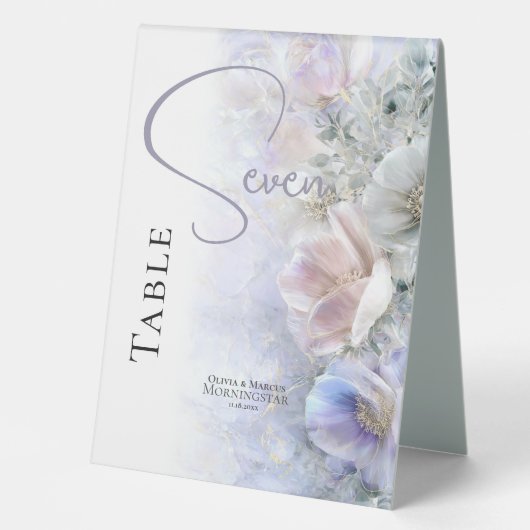 Plaque De Table Elegant Pastel Peonies Floral  (Recto)