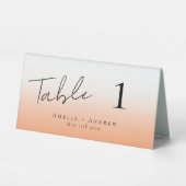 Plaque De Table Elégant Pêche Orange Fuzz Mariage Numéro de table (Recto)