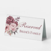 Plaque De Table Elégant Peony Aquarelle Floral Mariage Réservé (Recto)