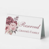 Plaque De Table Elégant Peony Aquarelle Floral Mariage Réservé (Verso)