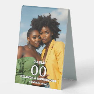 Plaque De Table Elegant Photo Couple Shower Table Number Stand