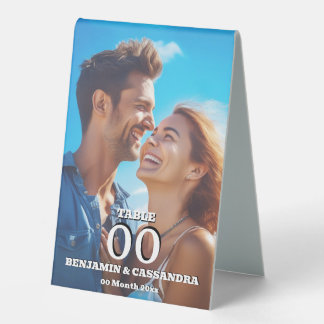 Plaque De Table Elegant Photo Engagement Table Number Stand