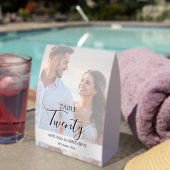 Plaque De Table Elegant Photo Wedding Table Number Calligraphy  (Insitu (sur table))