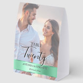 Plaque De Table Elegant Photo Wedding Table Number Sage band (Recto)